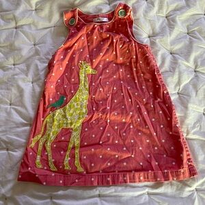 Baby Boden pink polka dot giraffe dress